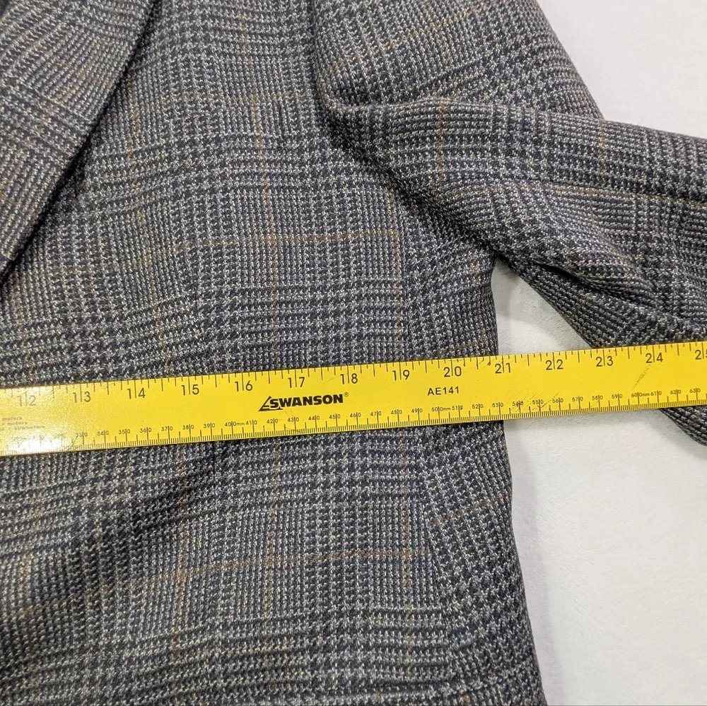 Jos. A. Bank Vintage 100% Wool Checkered Blazer Sport‎ Coat 41R | Made in Canada